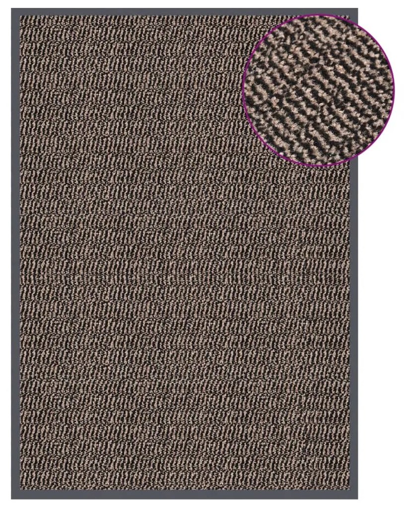 vidaXL Tapete de entrada tufado 60x90 cm castanho-escuro
