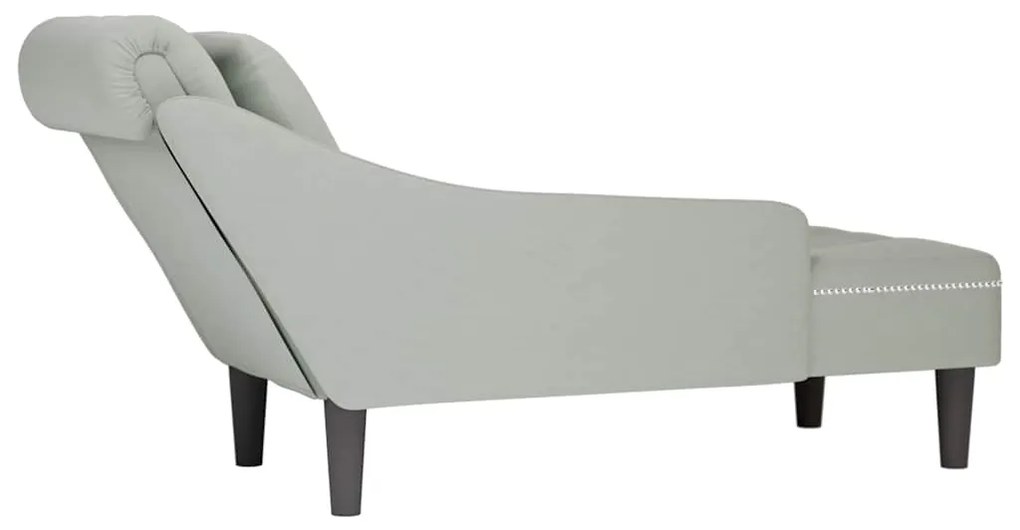 Chaise lounge c/ almofada/apoio de braços direito veludo