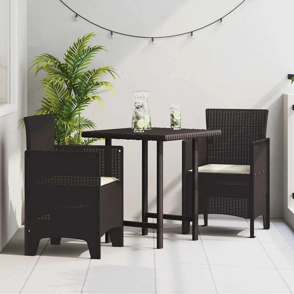vidaXL Cadeiras de Jardim com Almofadas 2 pcs Castanho 53 x 49 x 85 cm