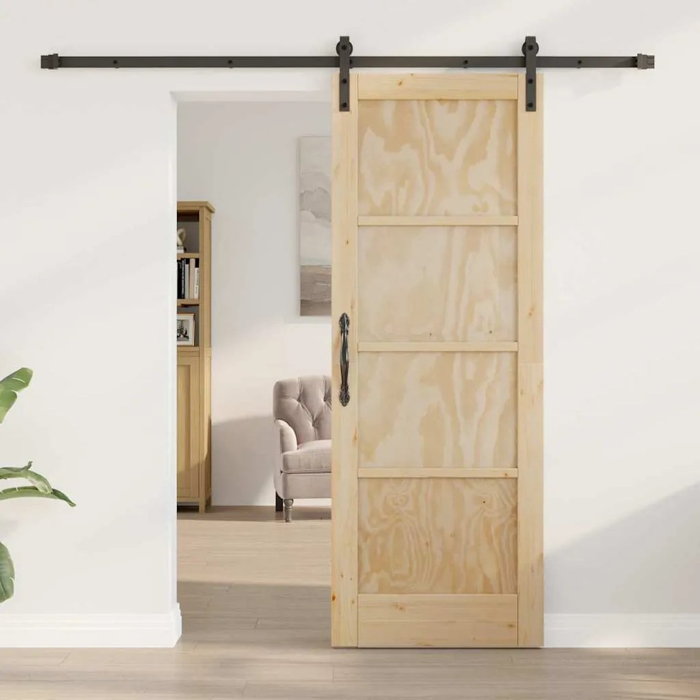 Porta Deslizante vidaXL com Conjunto de Acessórios 73.5x198.5 cm Madei