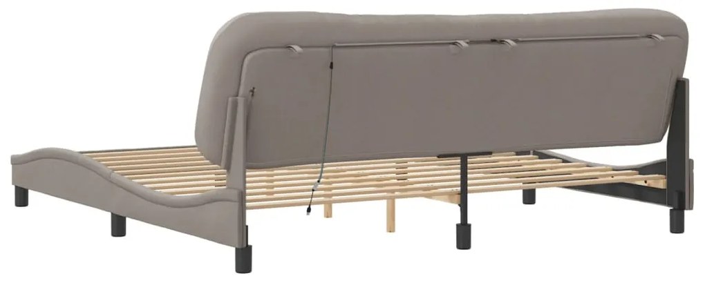 Estrutura de cama com LED sem colchão 200x200 cm tecido