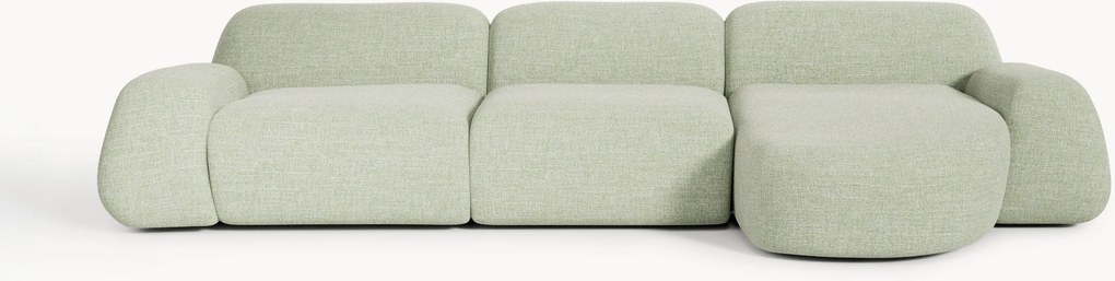 Sofá de canto modular em bouclé Wolke (4 lugares)