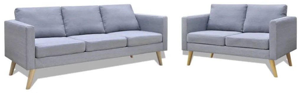 272193 vidaXL Conjunto de sofás de 2 lugares e 3 lugares tecido cinza claro
