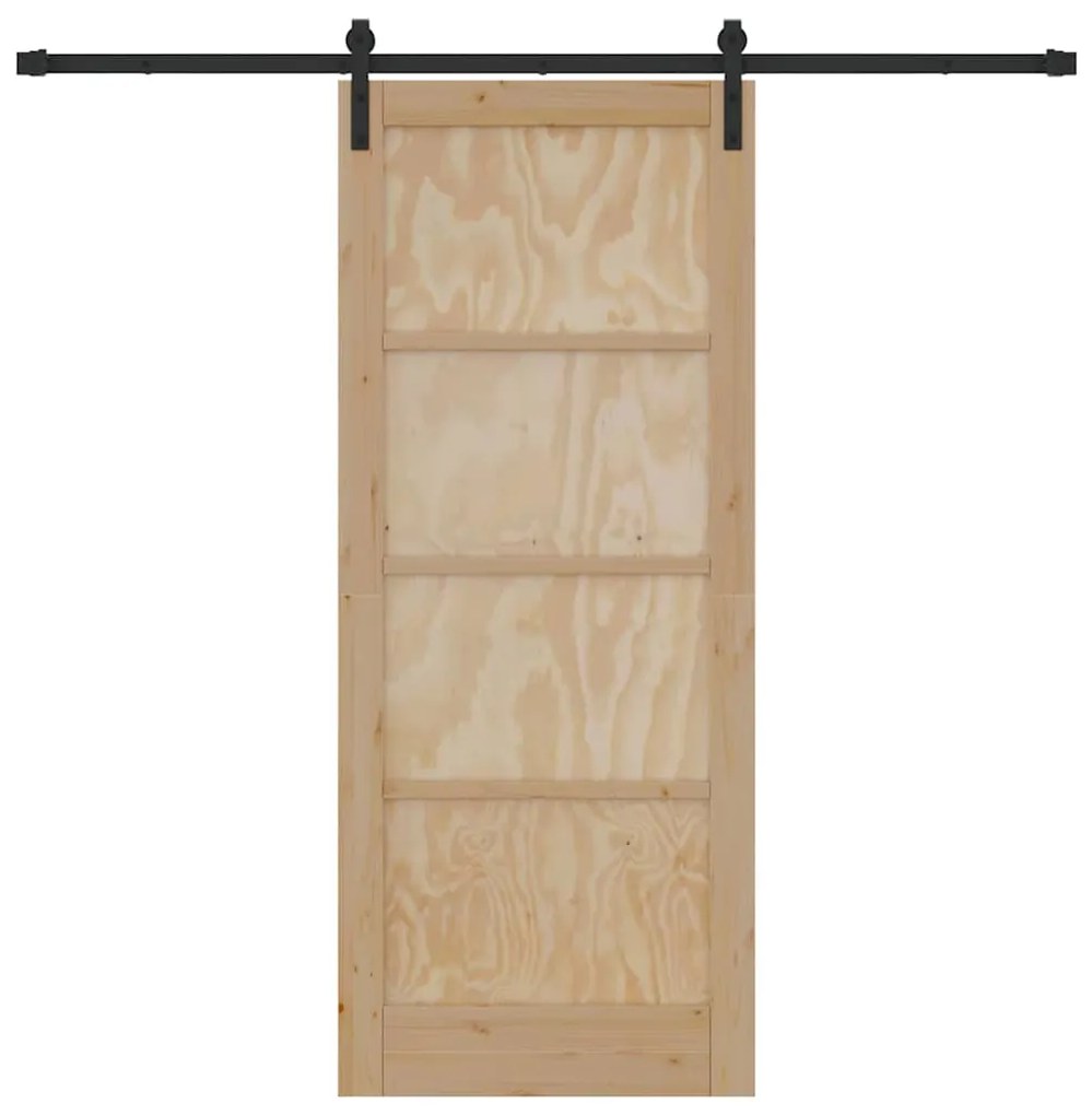 Porta Deslizante vidaXL com Kit de Ferragens 83x202 cm Madeira Maciça