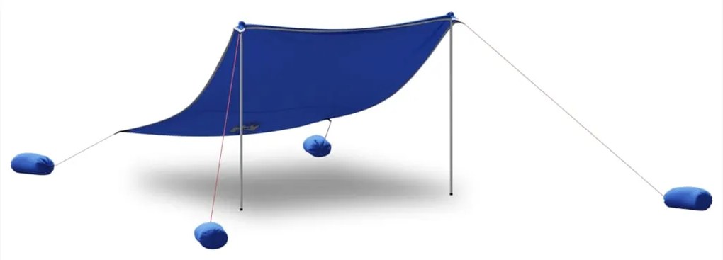Toldo de praia com âncoras de areia 304x300 cm azul