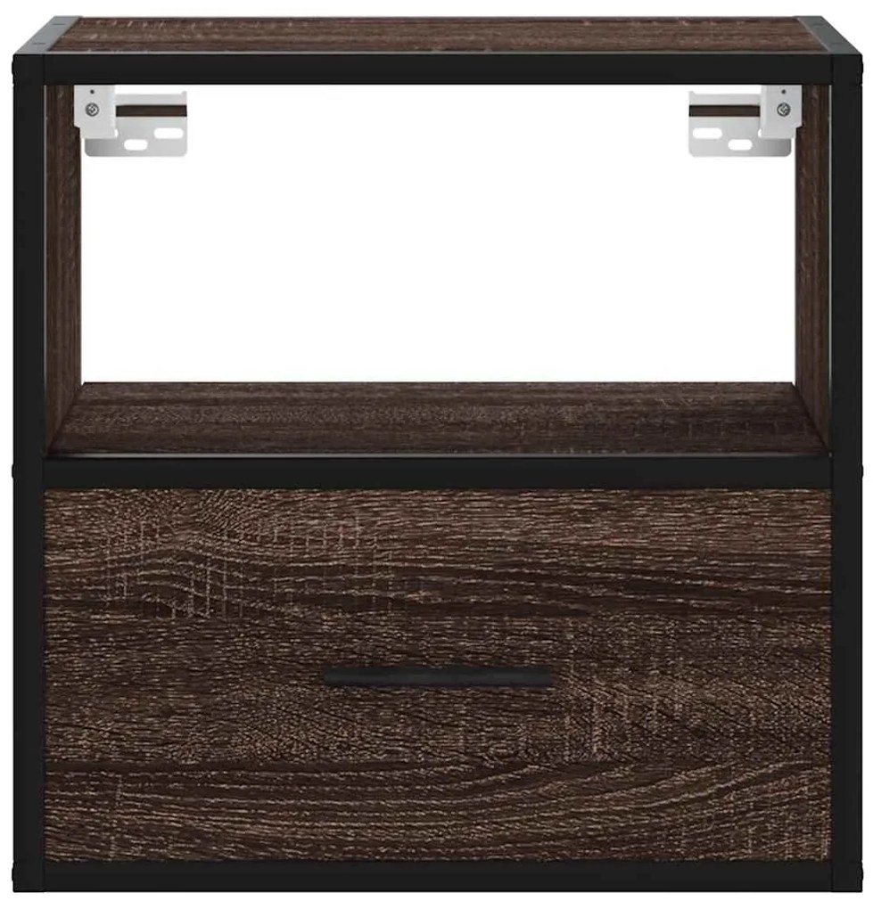 Mesa de cabeceira de parede 40x31x39,5 cm carvalho castanho