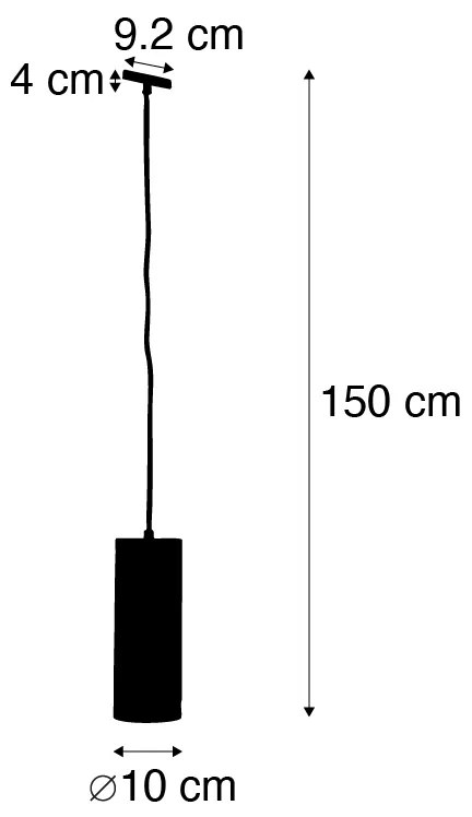 Design hanglamp zwart incl. rail adapter 1-fase - Slimline Tubo Design