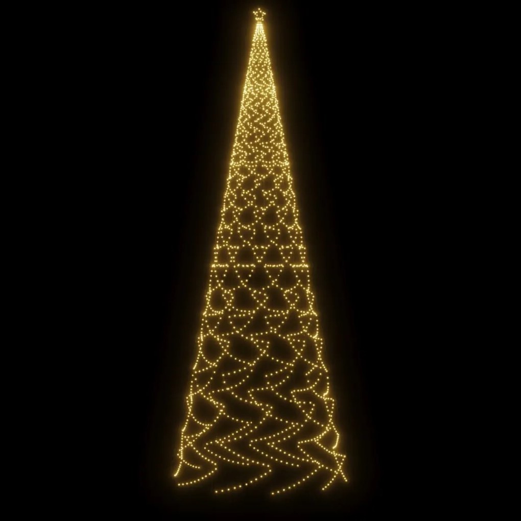 Árvore de Natal com espigão 3000 luzes LED 800 cm branco quente