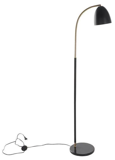Luminária de chão DKD Home Decor Preto Metal Mármore Dourado 40 W (28 x 40 x 160 cm)