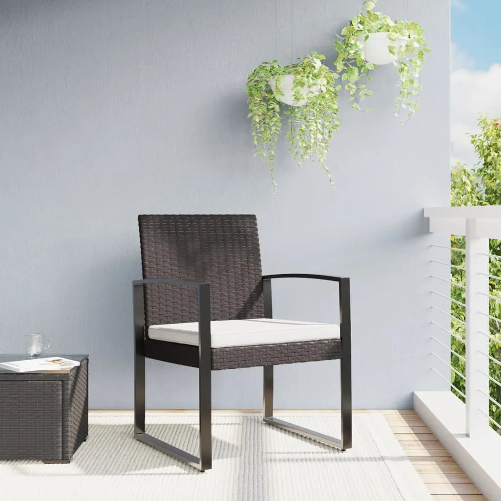 vidaXL Cadeiras de jantar para jardim 2 pcs vime PP castanho