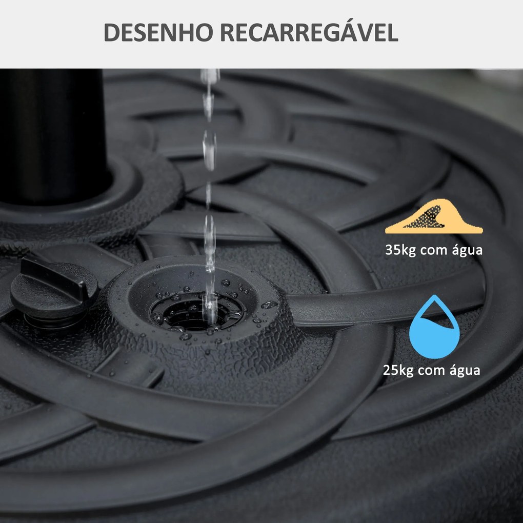 Base para Chapéu de Sol de PE Redonda Suporte para Chapéu de Sol 2,5kg