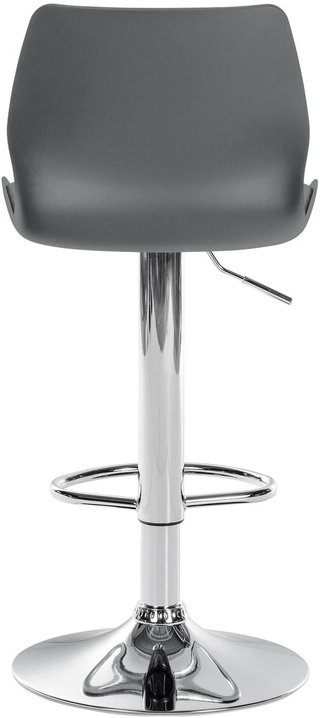 Banco alto Gilbert em plástico com estrutura cromada 82-102 x 39 x 42 cm Cinzento