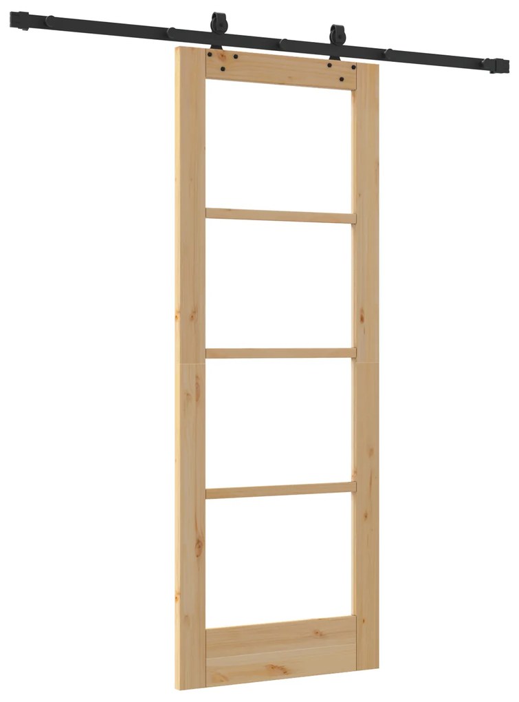 Porta Deslizante vidaXL com Conjunto de Hardware 'ORKDAL'Madeira Sólid