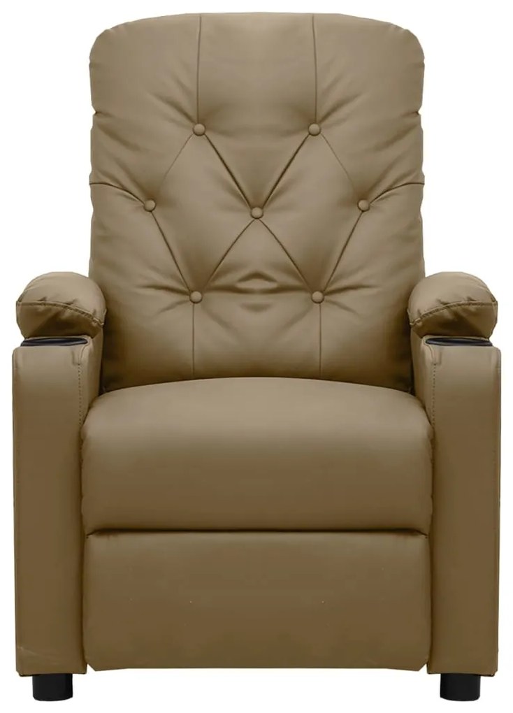 Poltrona de massagens elevatória couro artificial cappuccino