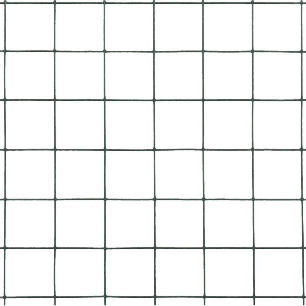Cerca arame galinheiro 10x0,5 m aço c/ revestimento PVC verde