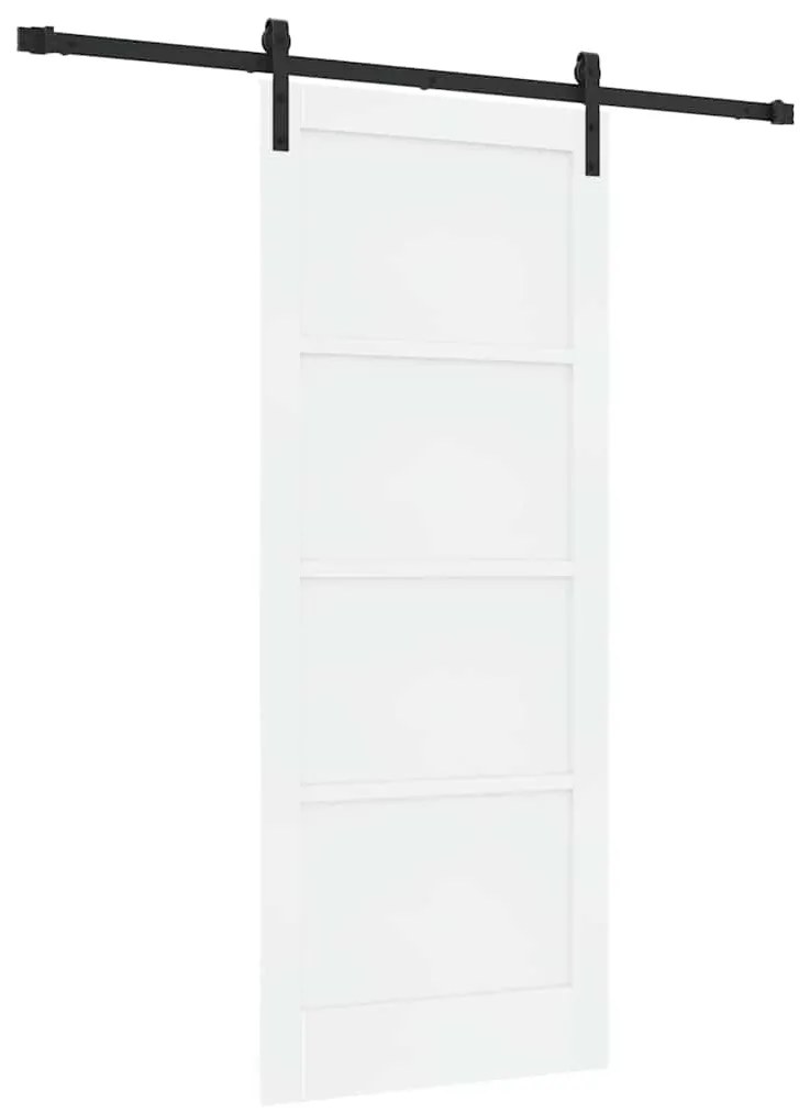 Porta Deslizante com Conjunto de Ferragens Branca 83x202 cm Madeira de