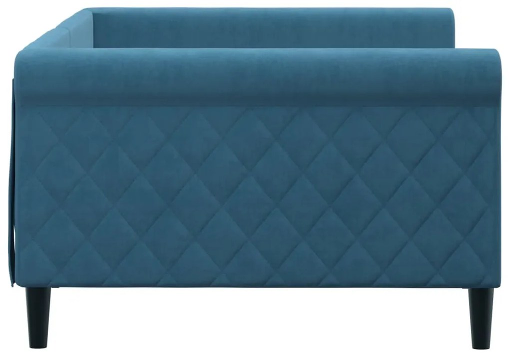 Sofá-cama 100x200 cm veludo azul