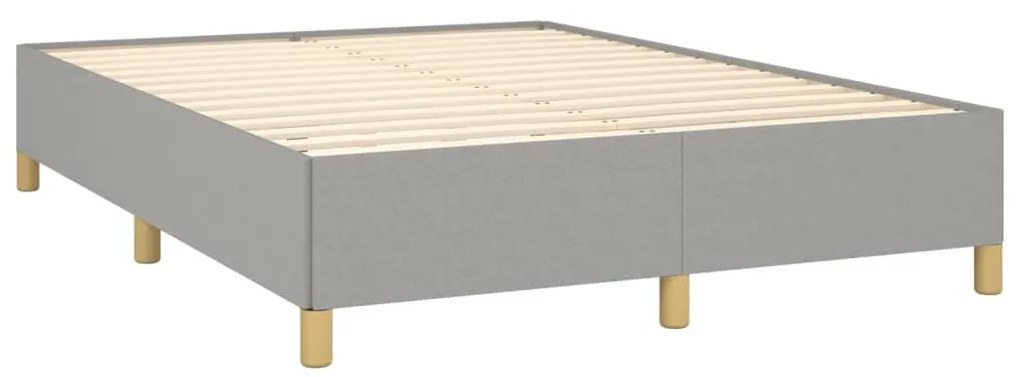 Estrutura de cama sem colchão 140x190 cm tecido cinzento-claro