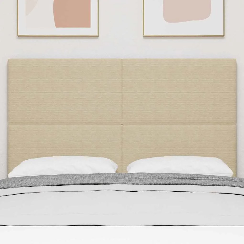 Cabeceira vidaXL Design Simples Verde Claro Cinza 140 cm Tecido de Vel