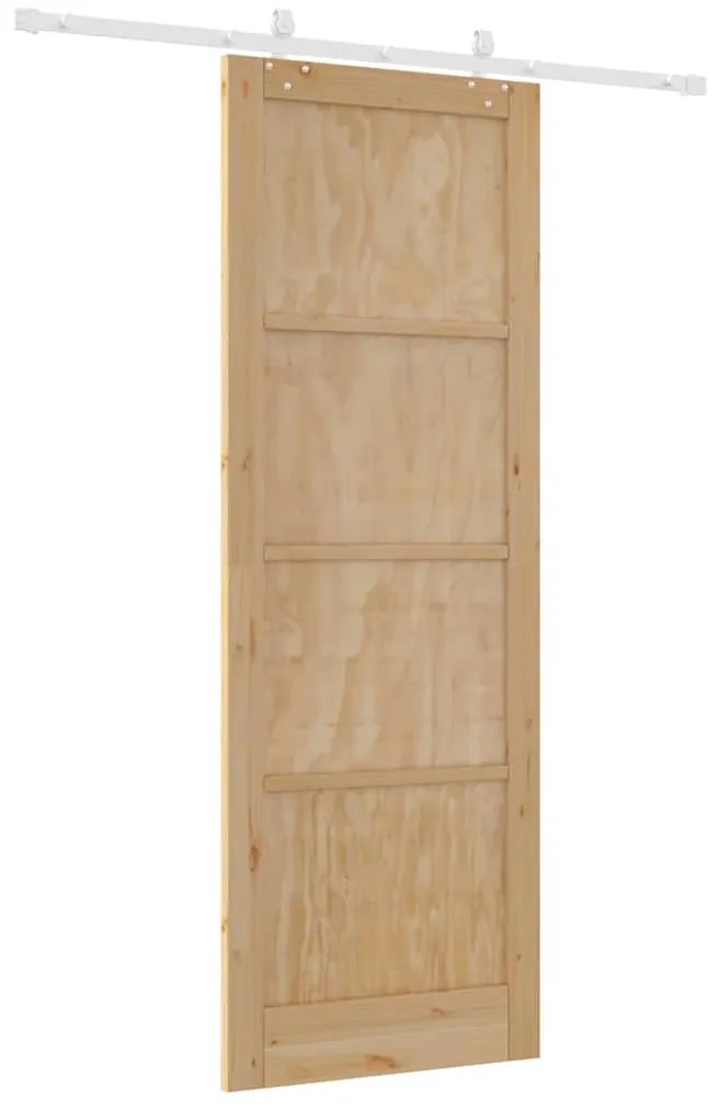Porta Deslizante vidaXL com Conjunto de Ferragens 83x232 cm Madeira de