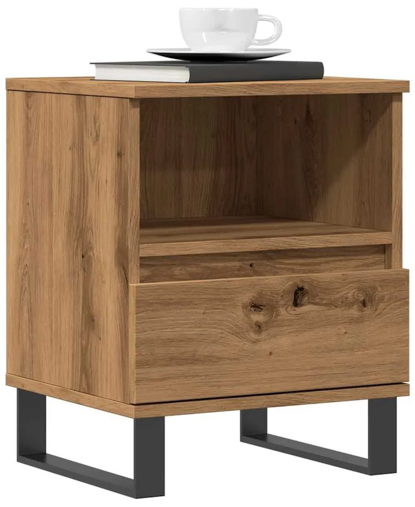 Mesa cabeceira 40x35x50 cm derivados madeira carvalho artisiano