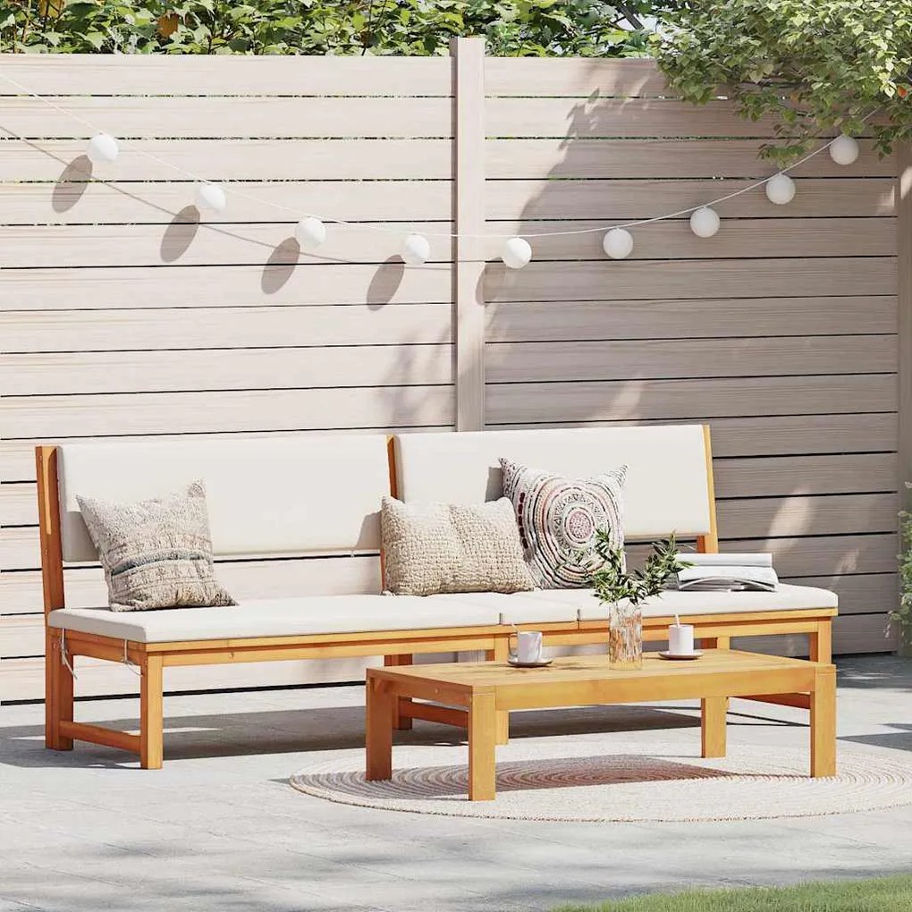 vidaXL Espreguiçadeira com almofada Óleo Natural 200 x 57 x 75cm