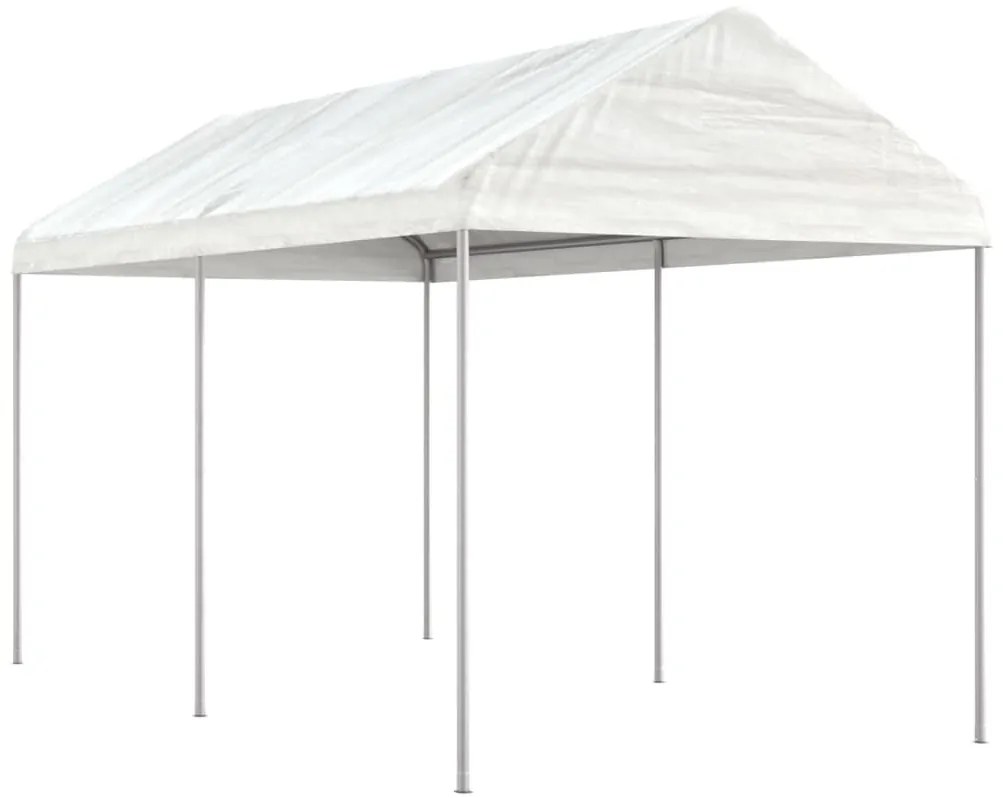 Gazebo com telhado 4,46x2,28x2,69 m polietileno branco