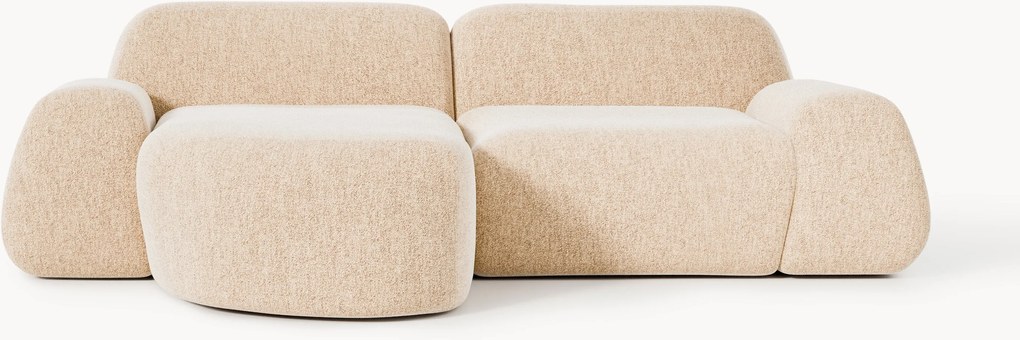 Sofá de canto modular em bouclé Wolke (3 lugares)