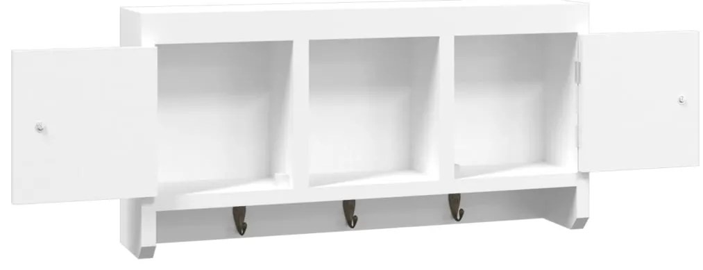 Armário de chaves 40x8,5x20 cm derivados de madeira/aço branco
