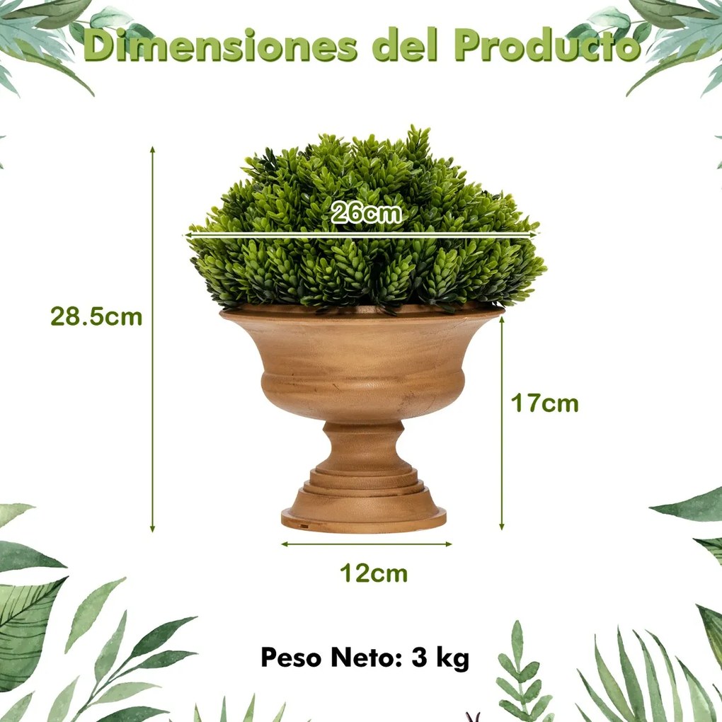 Conjunto de 4 plantas artificiais com vaso vintage para mesa de centro, pequenos pinheiros falsos, mini plantas falsas de interior, verdes