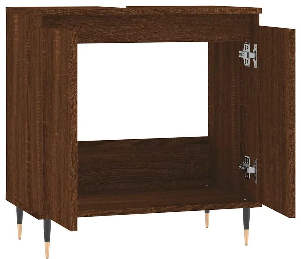 Armário casa banho 58x33x60 cm deriv. madeira carvalho castanho