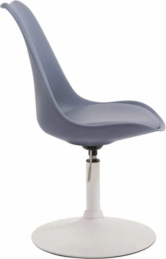 Conjunto de 4 cadeiras de sala de jantar Maverick em plástico com estrutura branca 76-81 x 48 x 57 cm Cinzento