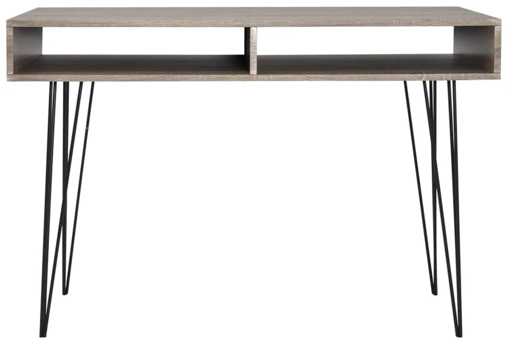 Mesa com 2 compartimentos, cinzento