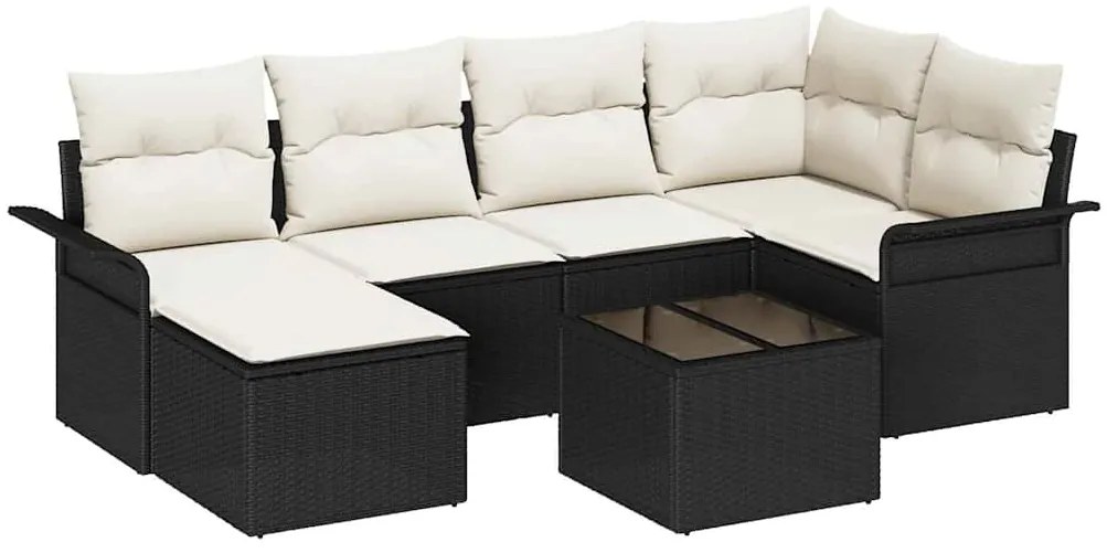 Conjunto de Sofá de Jardim vidaXL com Almofadas Marrom de Poliratan de