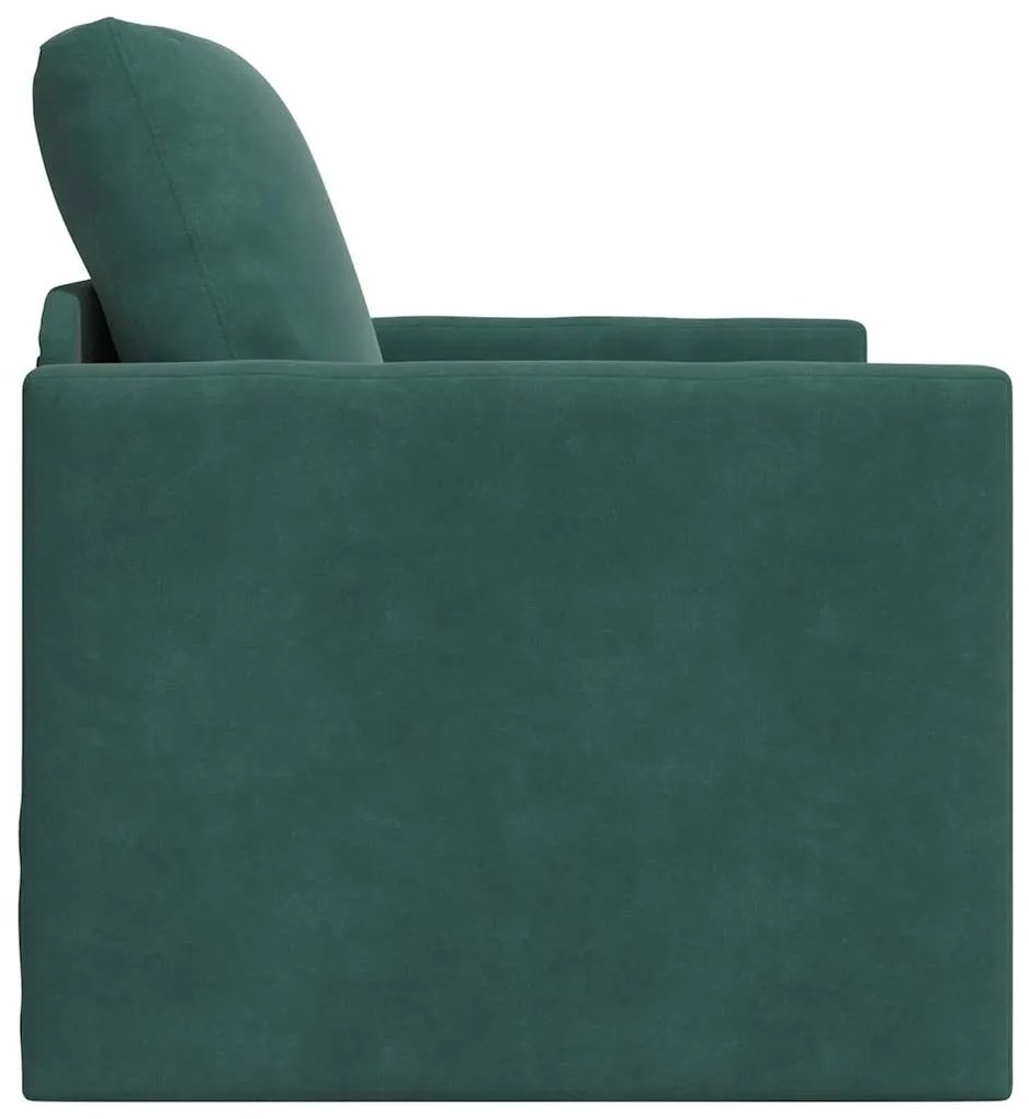 Sofá Cama 2 em 1 Verde Escuro 74x77x81 cm Veludo