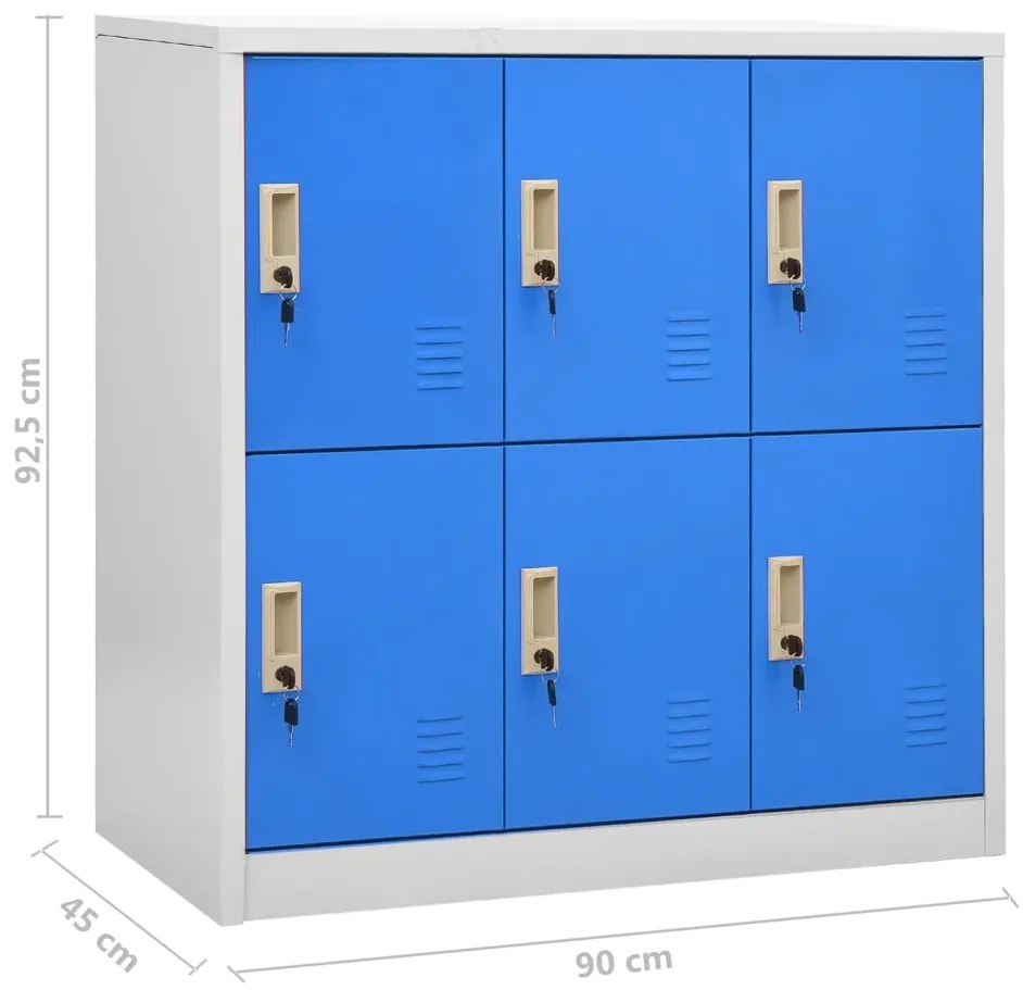 Cacifos 5 pcs 90x45x92,5 cm aço cinzento-claro e azul