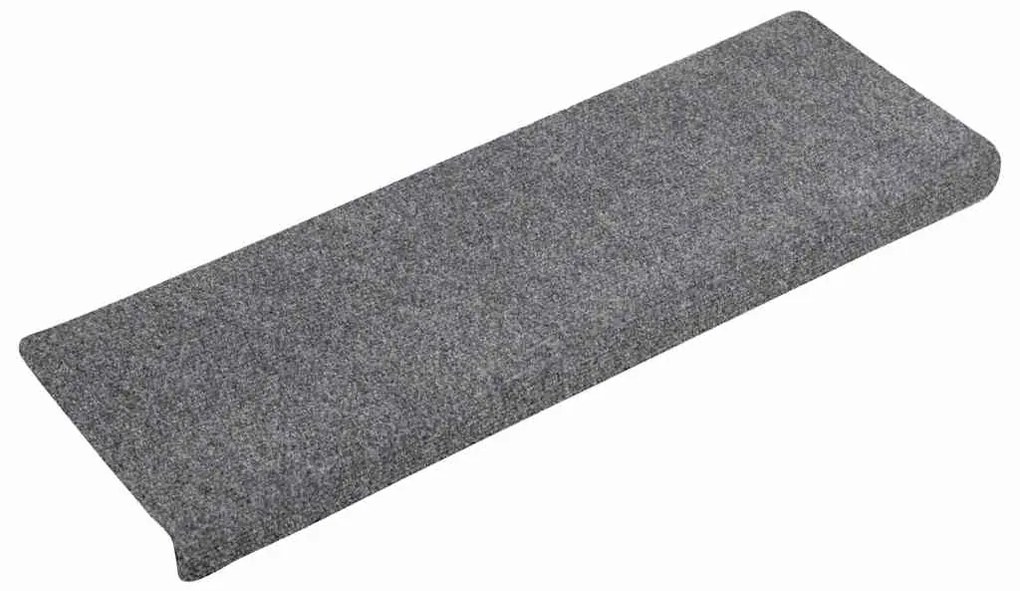 Tapetes de escada autoadesivos 30 pcs 65x21x4cm cinzento-claro