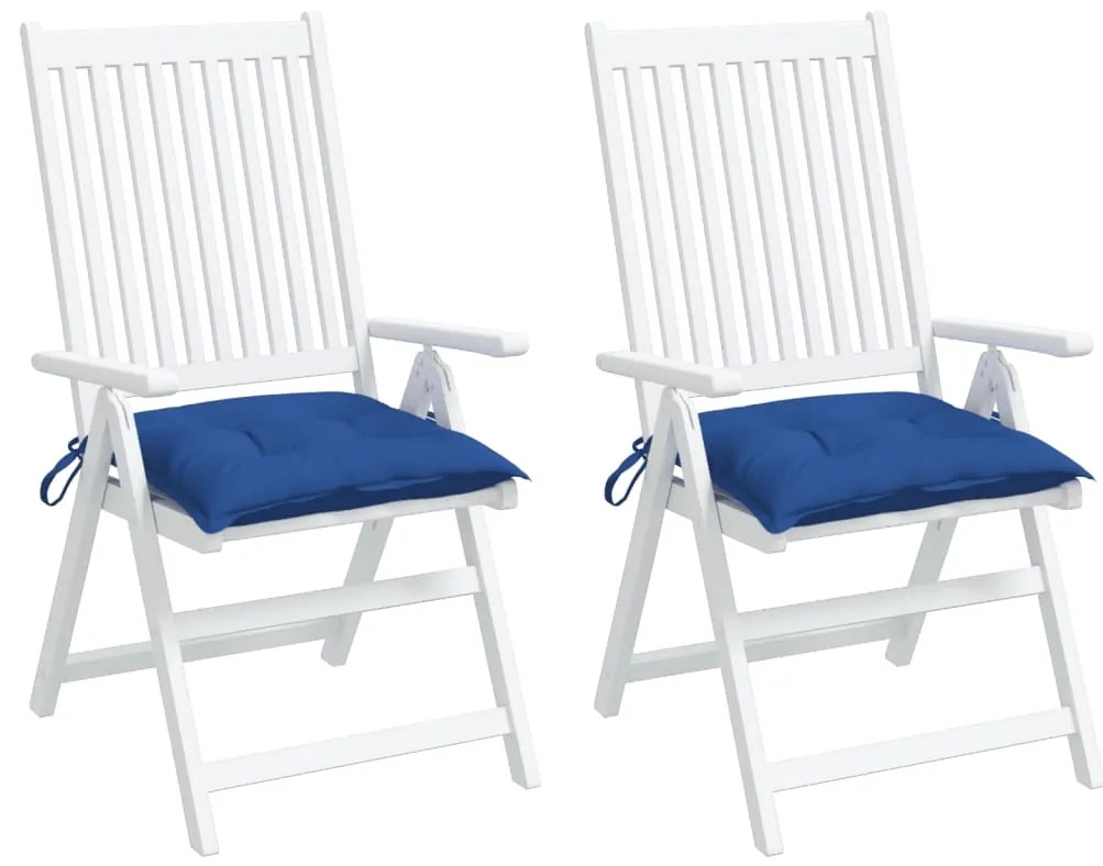 Almofadões de cadeira 2 pcs 40x40x7 cm tecido oxford azul