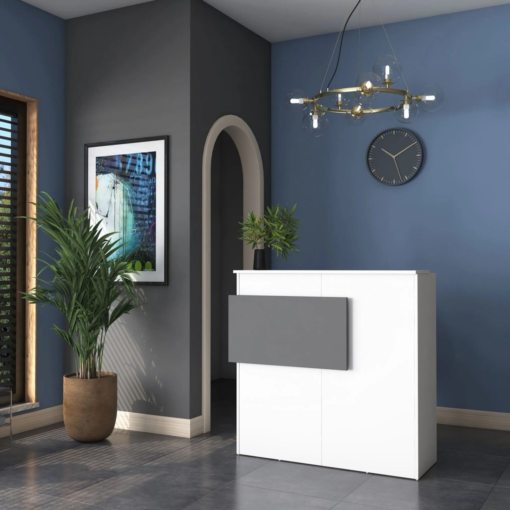 Mesa de Receção MA102 – Branco Antracite – 110x110x40 cm