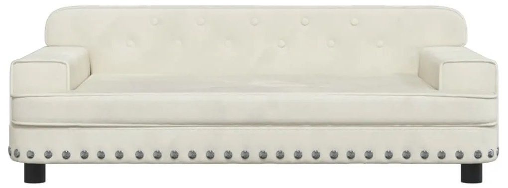 Sofá infantil 90x53x30 cm veludo cor creme