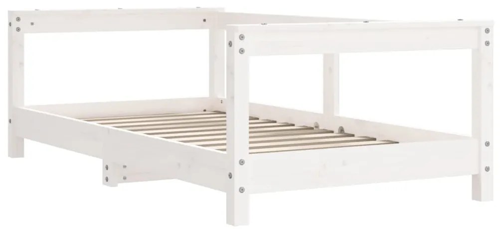 Estrutura de cama infantil 70x140 cm pinho maciço branco