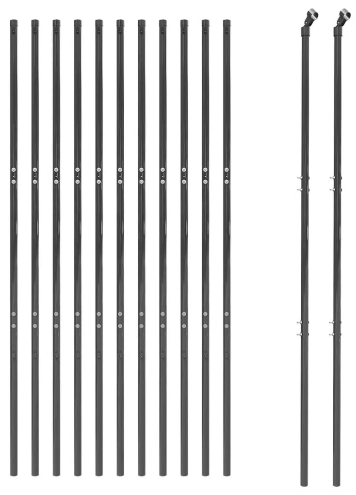 Cerca de malha de arame 2,2x25 m aço galvanizado antracite