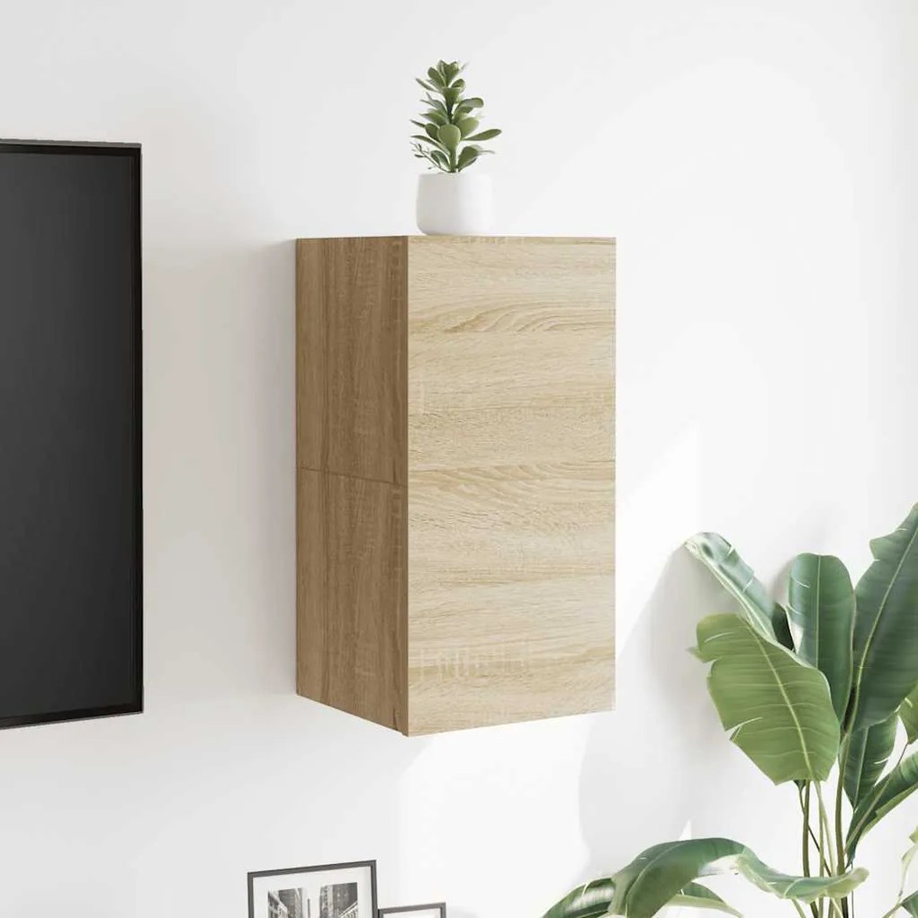 Móveis de TV de parede 2 pcs 30,5x30x30 cm carvalho sonoma