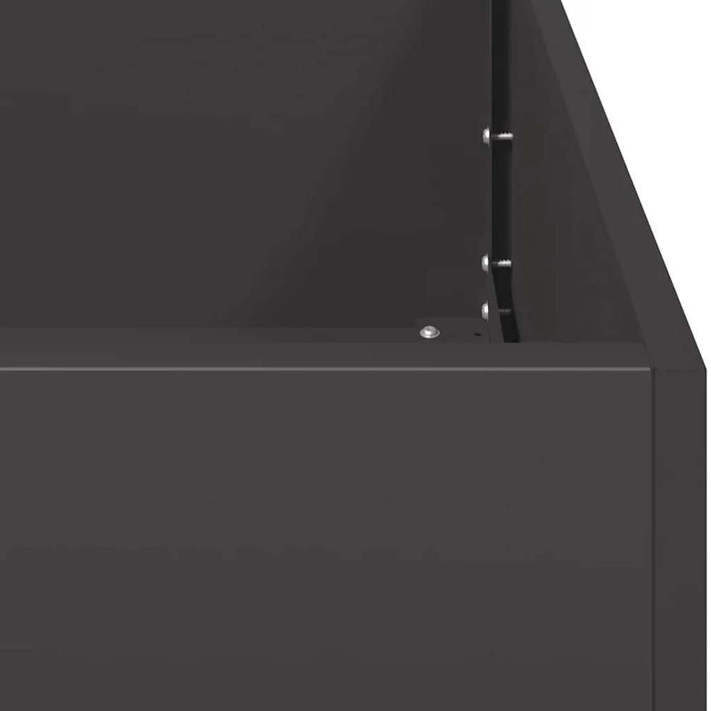 Vaso floreira 120x80x40 cm aço preto