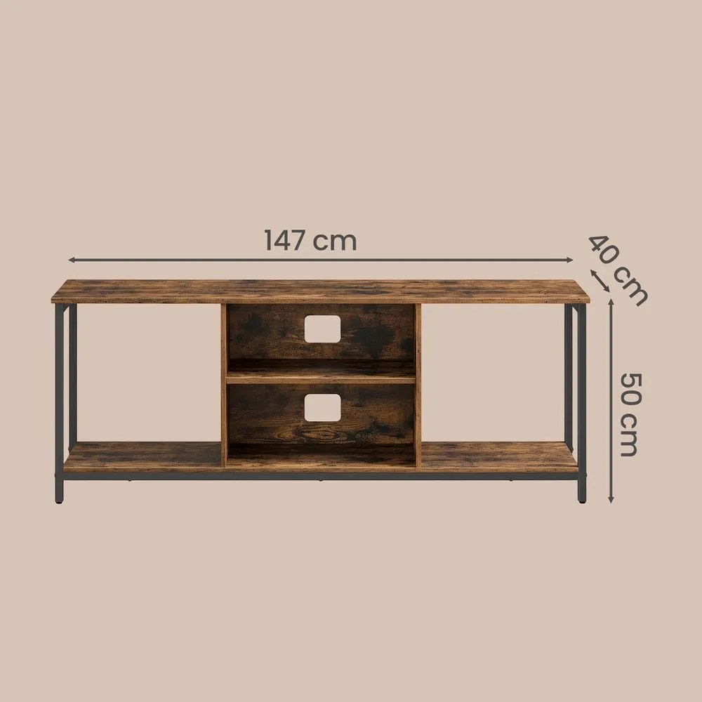 Móvel para televisão 147 x 40 x 50 cm castanho-preto