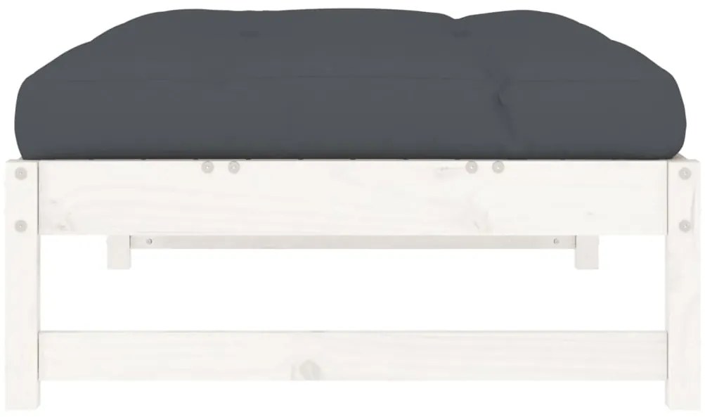 Apoio de pés para jardim 120x80 cm pinho maciço branco
