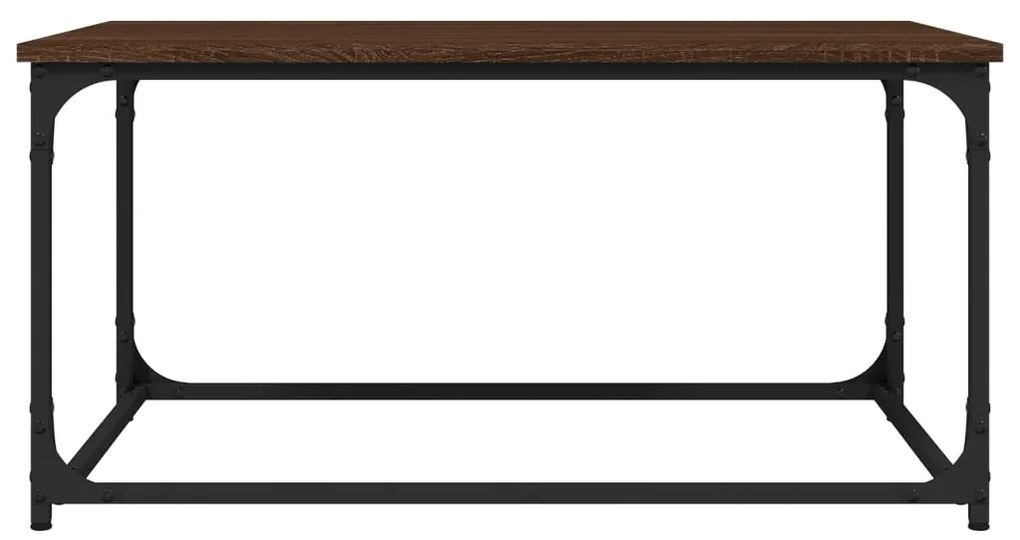 Mesa de centro 80x50x40 deriv. madeira/ferro carvalho castanho