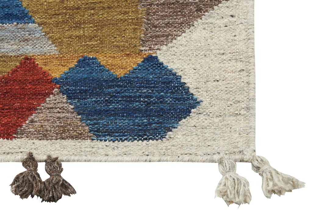 Tapete Kilim em lã multicolor 80 x 150 cm ARZAKAN Beliani
