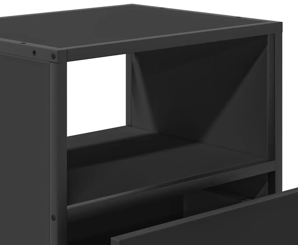 Mesas de cabeceira de parede 2 pcs 40x31x39,5 cm preto