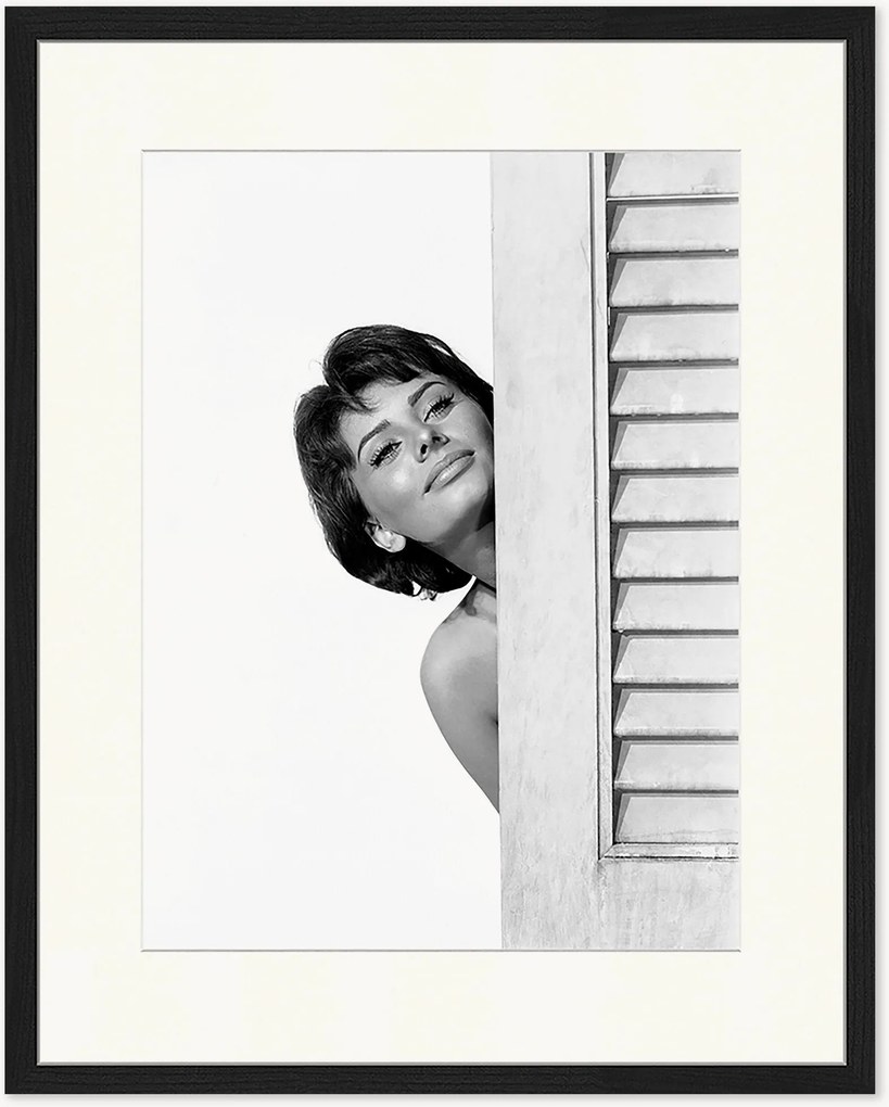 Fotografia emoldurada artesanal Sophia Loren